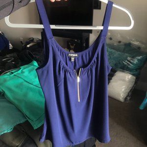 SOLD - Express dark indigo zipper tank